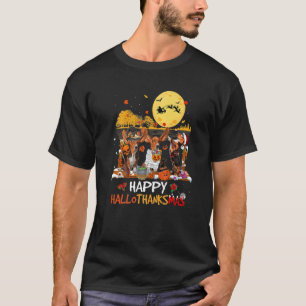 Basset Hound Happy Hallothanksmas Halloween Thanks T-Shirt