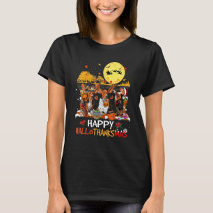 Basset Hound Happy Hallothanksmas Halloween Thanks T-Shirt