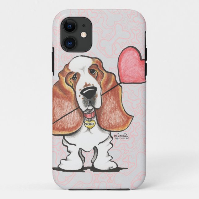 Basset Hound Heart Balloon Case-Mate iPhone Case (Back)