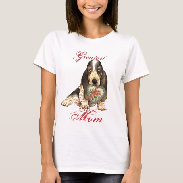 Basset Hound Heart Mum T-Shirt (Front)