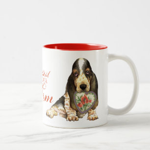 Basset Hound Heart Mum Two-Tone Coffee Mug