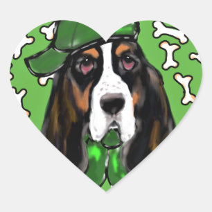 Basset Hound Heart Sticker
