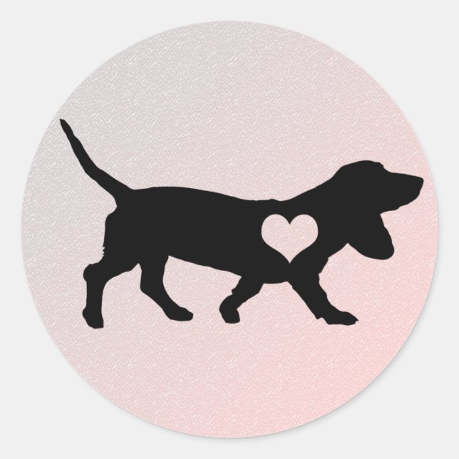 Basset Hound Heart Stickers (Front)