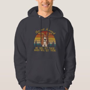 basset hound hiking team hiker gift funny dog love hoodie