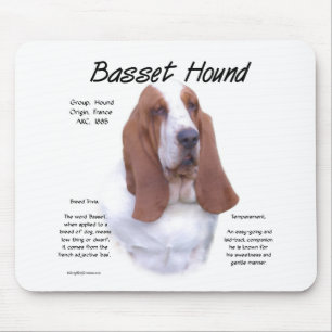 Basset Hound History Design Mouse Pad