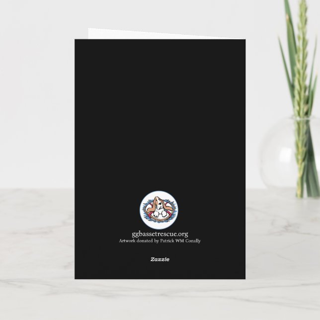 Basset Hound - Holiday Card (Back)