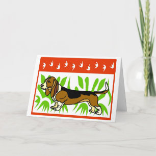 Basset Hound Holiday Card