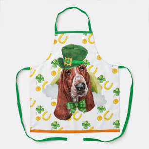 Basset Hound Holiday Home Decor St Patrick Day Dog Apron