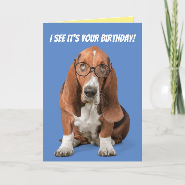 Basset Hound I See It's Your Birthday Card (Front)