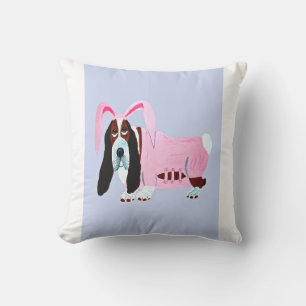 Basset Hound in Bunny suit Cushion