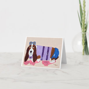 Basset Hound in Flippers Holiday Card