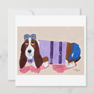 Basset Hound in Flippers Holiday Card