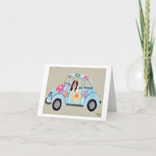 Basset Hound in Hippie car Invitation