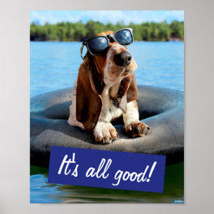 Basset Hound In Sunglasses Poster