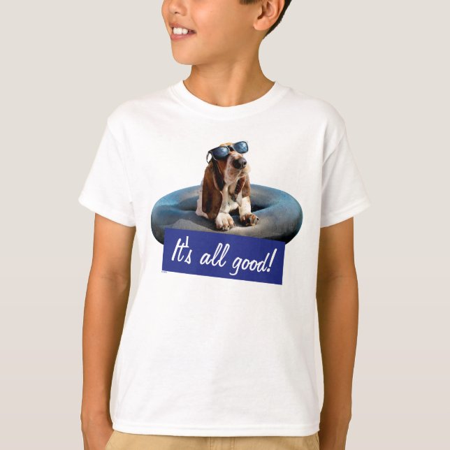 Basset Hound In Sunglasses T-Shirt (Front)
