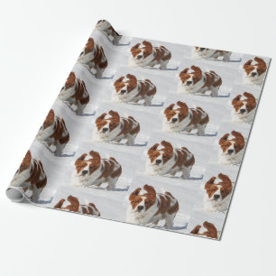 Basset Hound In The Snow Wrapping Paper