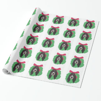 Basset Hound in Wreath Wrapping Paper