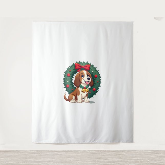 Basset Hound Jingle Bells dog Tapestry (Front)