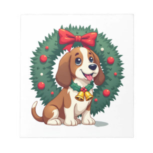 Basset Hound Jingle Bells Notepad