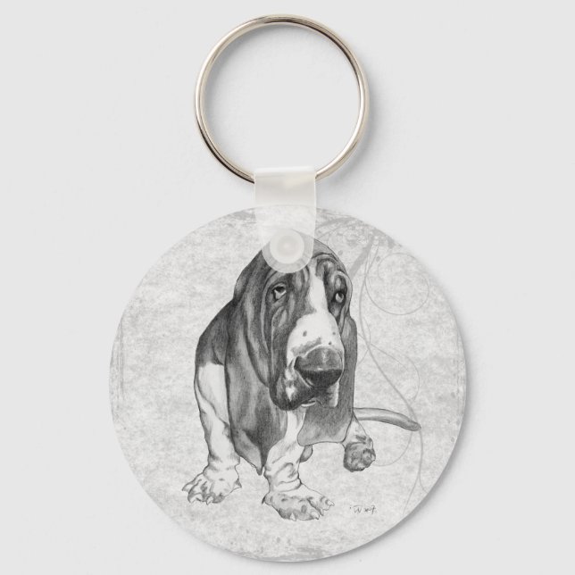 Basset Hound Key Ring (Front)