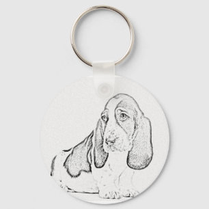 Basset hound key ring