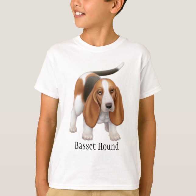 Basset Hound Kids T-Shirt (Front)