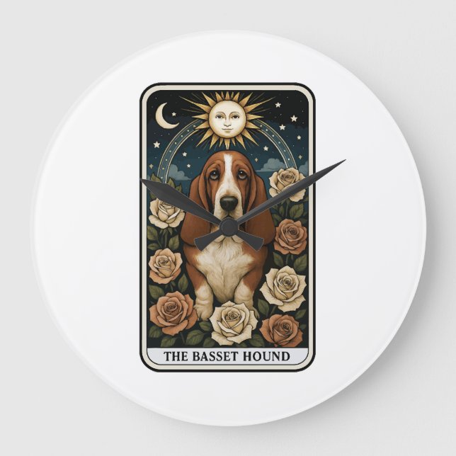 Basset Hound Large Clock (Front)