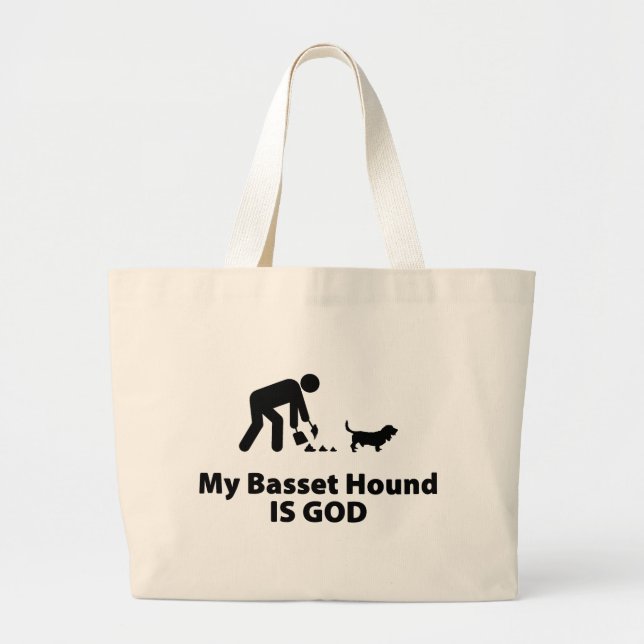Basset Hound Large Tote Bag (Front)