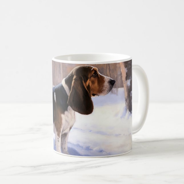 Basset Hound Let It Snow Christmas Coffee Mug (Front Right)