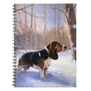 Basset Hound Let It Snow Christmas Notebook