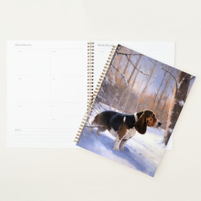 Basset Hound Let It Snow Christmas Planner (Display)
