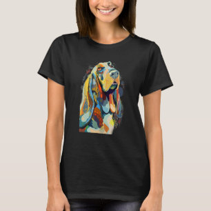 Basset Hound Looking Into Your Eyes Splash Art T-Shirt