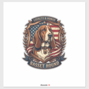 Basset Hound Loyalty Honor Dog American Flag Shiel