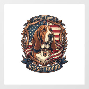 Basset Hound Loyalty Honour Dog American Flag Shie
