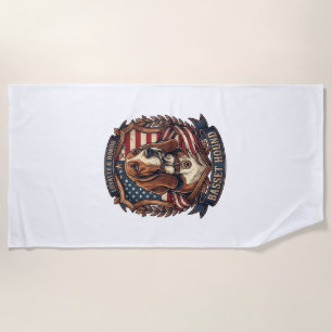 Basset Hound Loyalty Honour Dog American Flag Shie Beach Towel