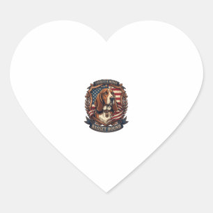 Basset Hound Loyalty Honour Dog American Flag Shie Heart Sticker