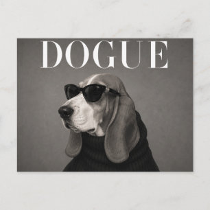 Basset Hound Luxury Fashion Editorial Postcard