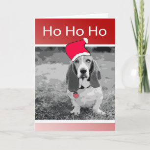 Basset Hound Merry Christmas Holiday Card
