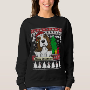 Basset Hound Merry Christmas Tree Dog Xmas Snow Sa Sweatshirt