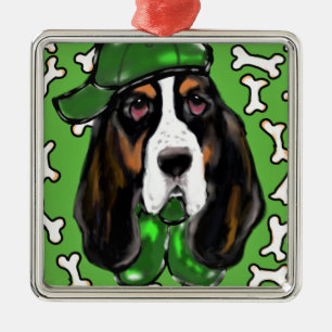Basset Hound Metal Tree Decoration