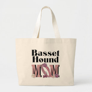 Basset Hound MOM Large Tote Bag
