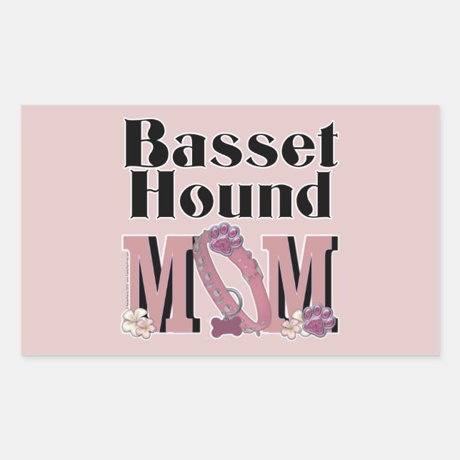 Basset Hound MOM Rectangular Sticker (Front)