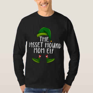 Basset Hound Mum Dog Elf Funny Christmas Pajama X T-Shirt