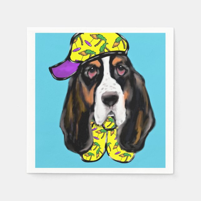 Basset Hound Napkin (Front)