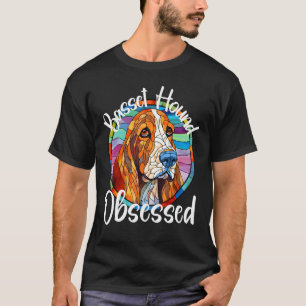Basset Hound Obsessed Dog Mom Puppy Colorful Pet F T-Shirt