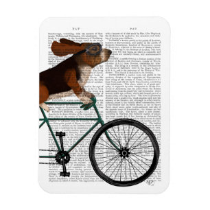 Basset Hound on Bicycle Magnet