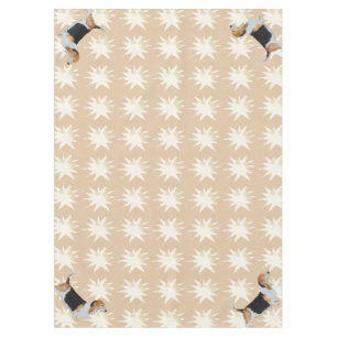 Basset Hound on Tan Leaves Tablecloth