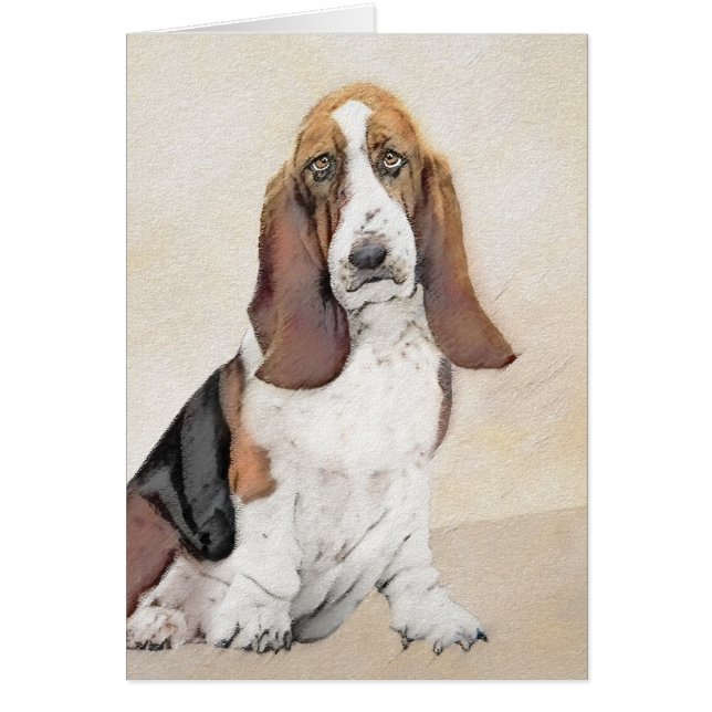 Basset Hound Painting - Cute Original Dog Art (Front)