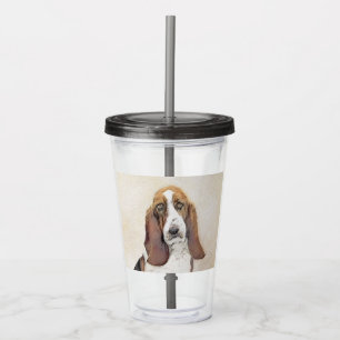 Basset Hound Painting - Cute Original Dog Art Acrylic Tumbler