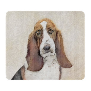 Basset Hound Painting - Cute Original Dog Art Cutting Board